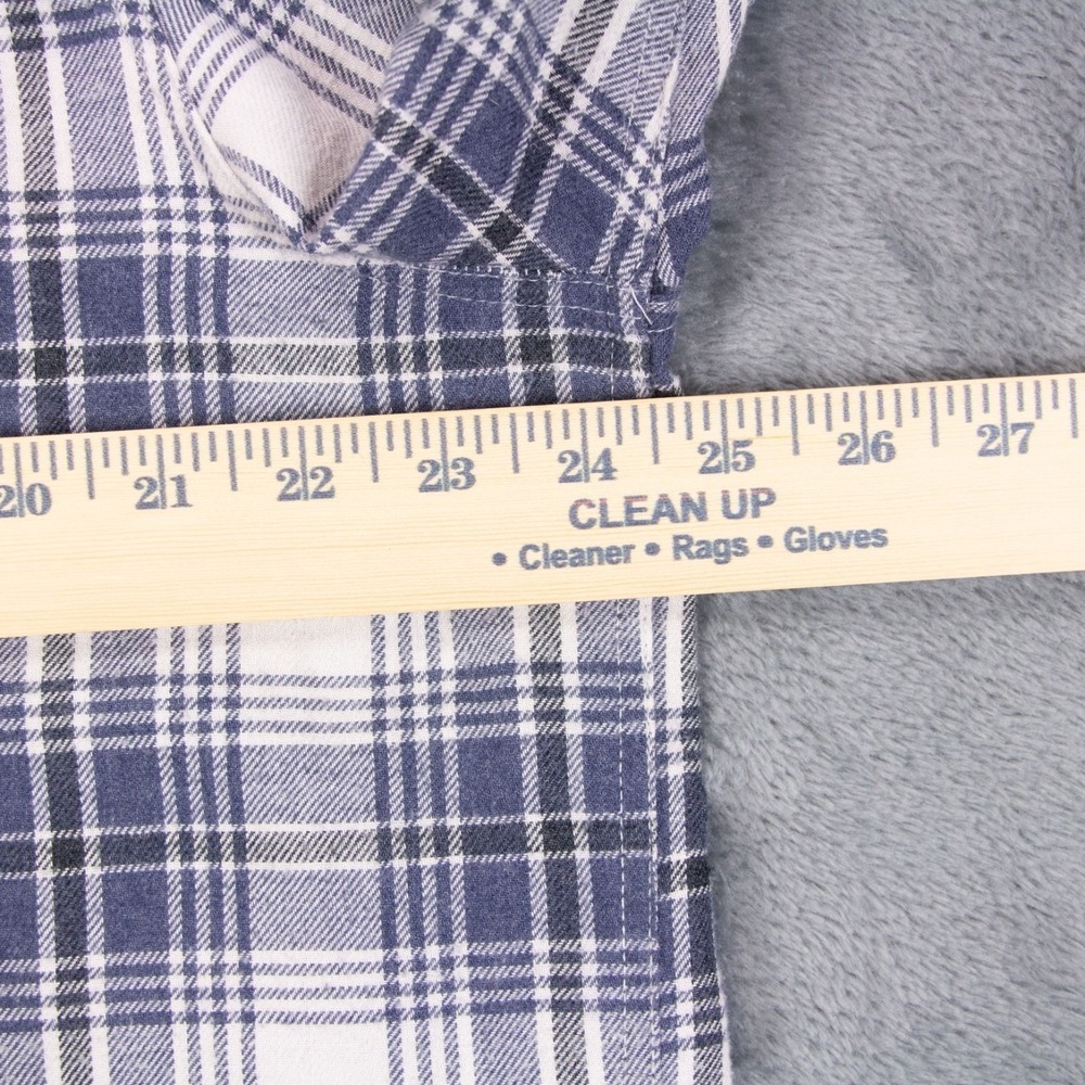 Roark Mens XL‎ Classic Fit Blue White Plaid Flannel Long Sleeve Shirt Cotton - Picture 9 of 15